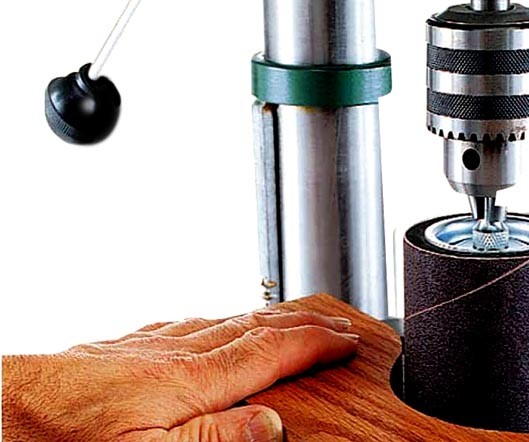 Drill press sanding drum